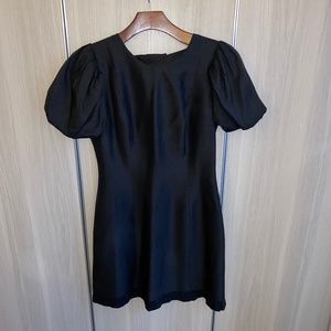 Tracey Reese 100% silk black bow mini dress
